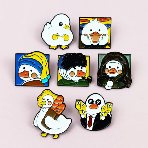 Wholesale Cute and diverse cartoon duck badge brooch