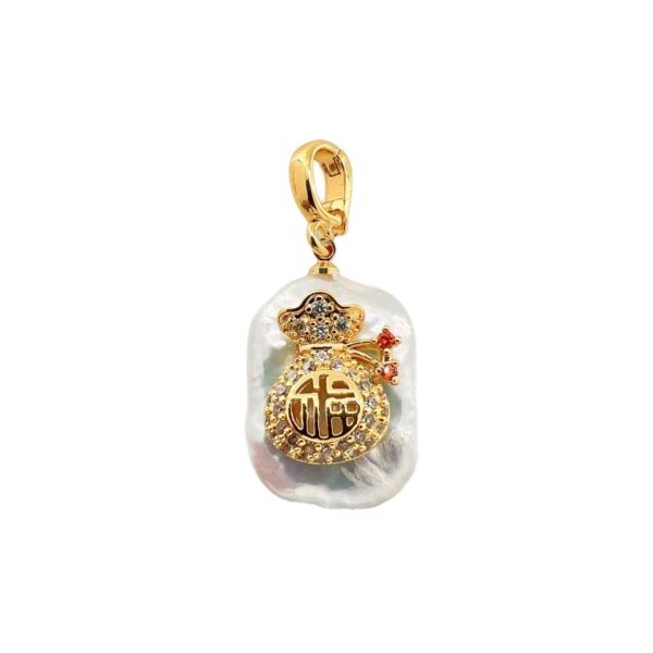 Wholesale Copper Gold-Plated Baroque Pearl Saturn Lucky Bag Maneki Neko Snowflake Pendant Necklace Clasp