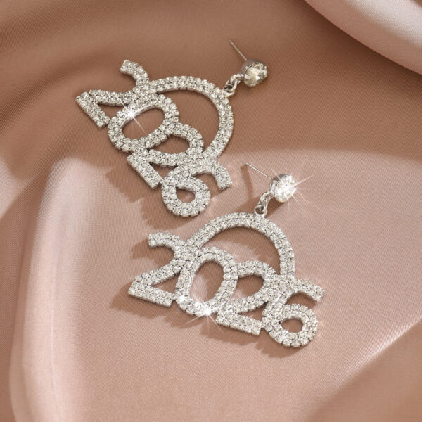 Wholesale 2026 Rhinestone Digital Earrings