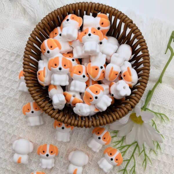 O1CN01HmaS9c2FO3hxmeMbz_2216349148869-0-cib Wholesale 10pcs 3D Stereoscopic Silicone Puppy Beads Cute Cartoon Bead Beads