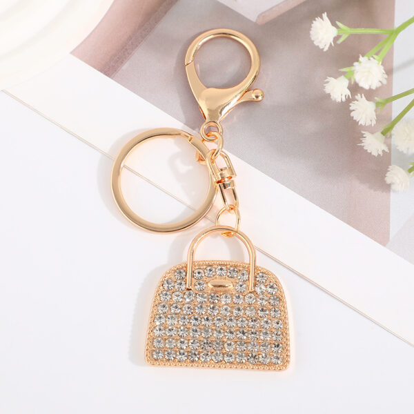 Wholesale Creative handbag cartoon inlaid with rhinestones Metal Keychain