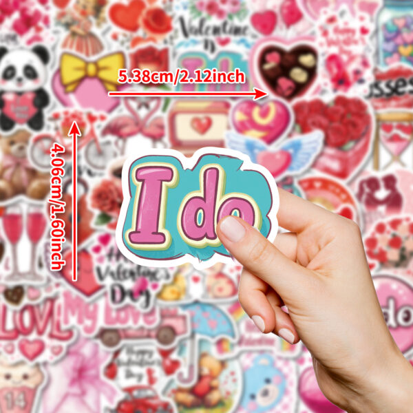 Wholesale 50pcs Valentine's Day Cute Cartoon Graffiti Waterproof Stickers
