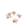 Wholesale Pink flower opening adjustable folding ring