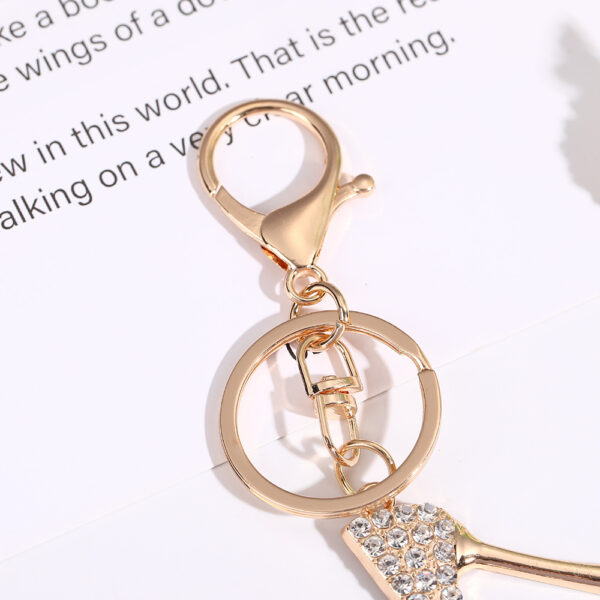 Wholesale High heels cartoon diamond studded Metal Keychain