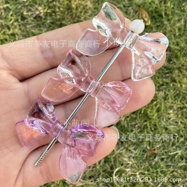 Wholesale Transparent colored butterfly bow acrylic beads