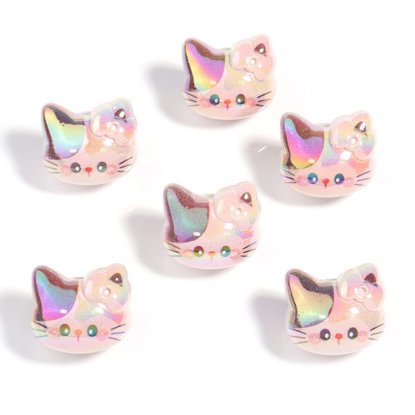 O1CN01HsrAQy2NBFbHnA5oC_2206452709924-0-cib Wholesale Acrylic cartoon cute UV color plated three-dimensional color kitten perforated beads DIY jewelry beaded material accessories