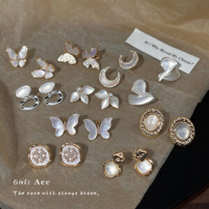 Wholesale Beimu flower shaped zircon butterfly earrings