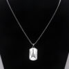 Wholesale Geometric military plaque hollow stainless steel necklace