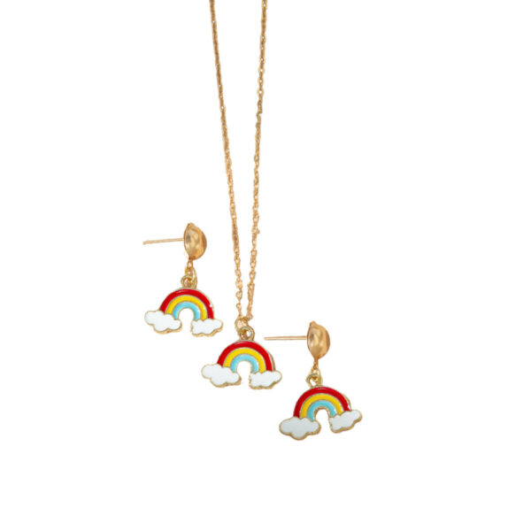 Wholesale Rainbow Love Element Necklace