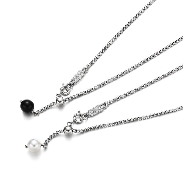 Wholesale Agate Imitation Pearl Pendant Collarbone Necklace with Adjustable Zircon Clasp