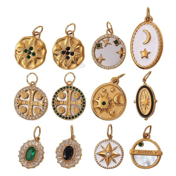 O1CN01HtkOzL1Bs33Nnn8qc_0-0-cib Wholesale Zircon Inlaid Starfish Round Stainless Steel Necklace Pendant