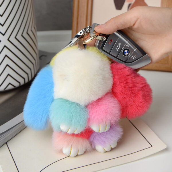 Wholesale Colorful plush rabbit cute bag pendant keychain
