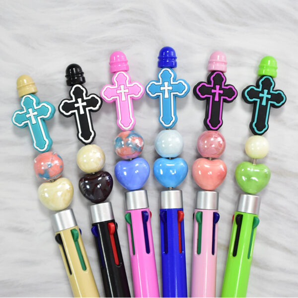Wholesale Random 100pcs Cross Pvc Beads Cartoon Focal Beads