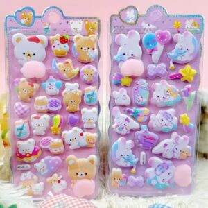 Wholesale Peach Squeezable Stickers, 3D Embossed Stickers for Girls and Children, Bubble Stickers for Decorating Phones and Water Bottles, DIY Stickers