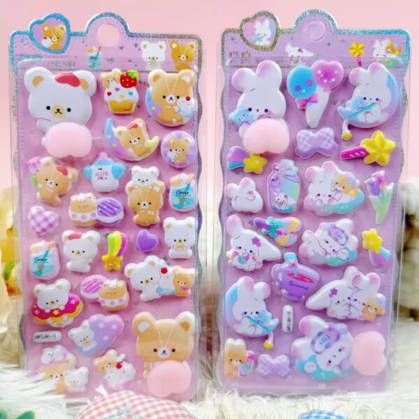 Wholesale Peach Squeezable Stickers, 3D Embossed Stickers for Girls and Children, Bubble Stickers for Decorating Phones and Water Bottles, DIY Stickers