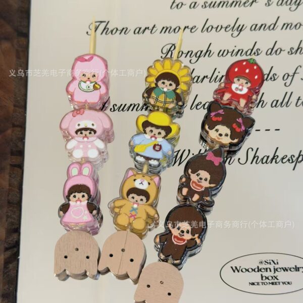 Wholesale 10pcs flower strawberry hat cartoon acrylic beads