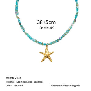 Natural blue abalone starfish style - in stock