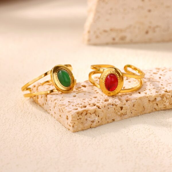 Wholesale Luxury Zircon Pearl Heart-Shaped Adjustable Opening Ring