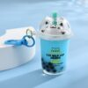 Wholesale Acrylic Creative Cute Milk Tea Cup Cat Bubble Tea Keychain