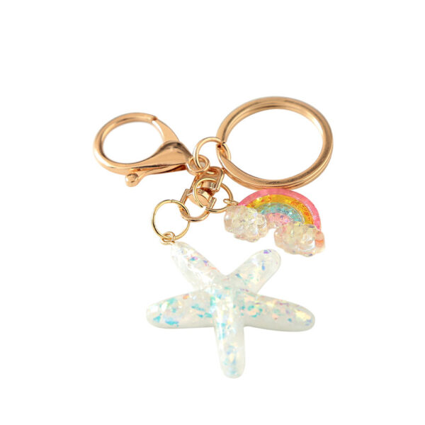 Wholesale Colorful Starfish Keychain Creative Ocean Girl Pendant