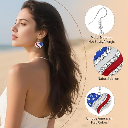 Wholesale Independence Day layered star Luxury Earrings