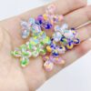 Wholesale 10pcs Hand drawn candy butterfly straight hole acrylic beads