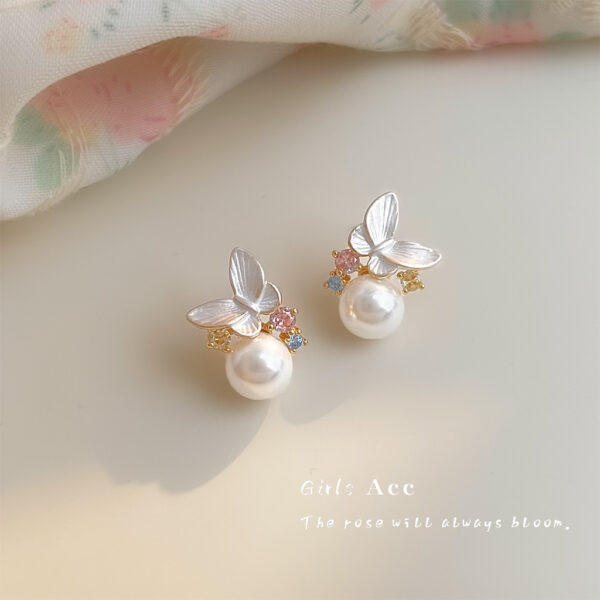 Wholesale Sweet Butterfly Colored Zircon Geometric Earrings