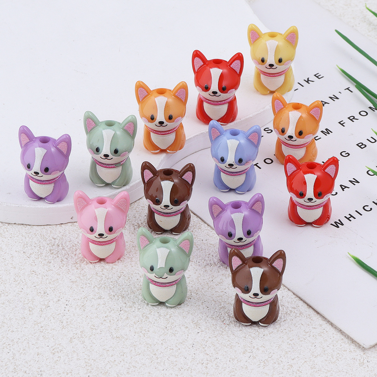 Wholesale Colorful Cartoon Cute Dog Acrylic Beads