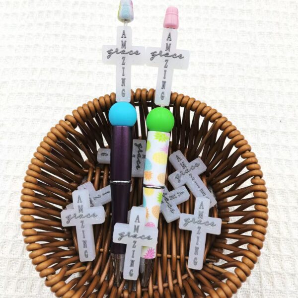 Wholesale 10pcs Cool High-grade Cross Silicone Beads