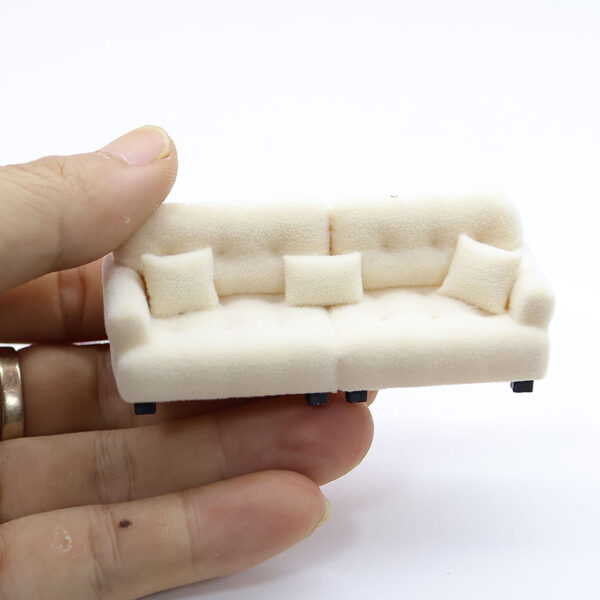 O1CN01I52x4L24hn4KFQolI_2212776247423-0-cib Wholesale 1:12 Miniature Doll Sofa Flocked Cream Style Doll Aessories