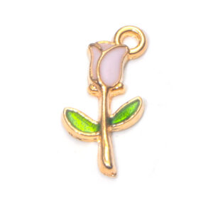 1 pink tulip oil drop pendant