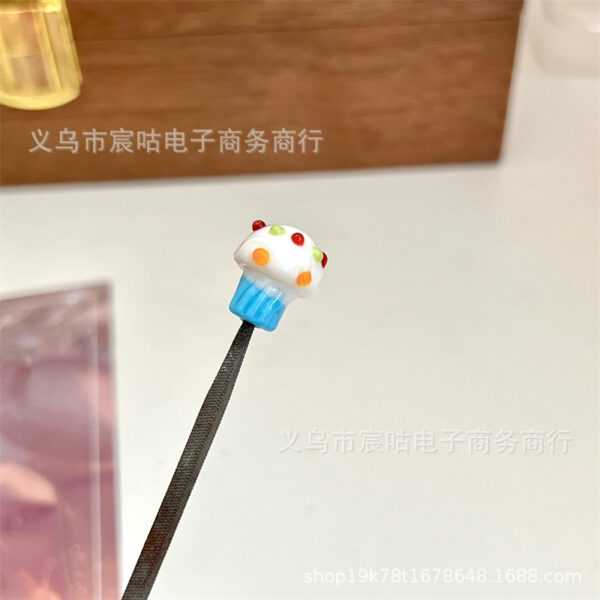 Wholesale Colorful small mushroom-shaped glass beads
