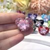 Wholesale 10pcs Double sided diamond inlaid colored soft ceramic straight hole beads