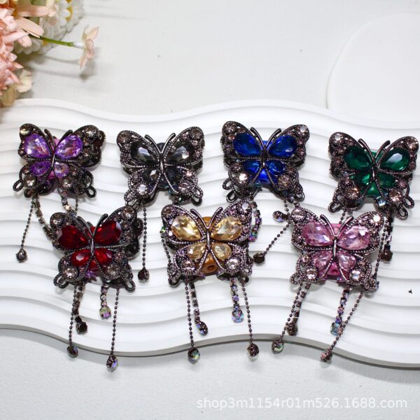 Wholesale 10pcs Soft ceramic three-dimensional butterfly crystal tassel beads