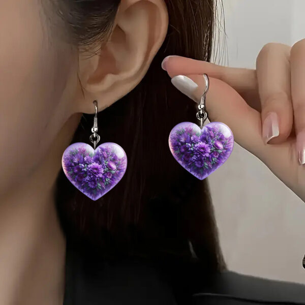 Wholesale Rose heart-shaped Valentine's Day acrylic earrings