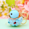 Wholesale Creative rhinestone cute yellow duck keychain