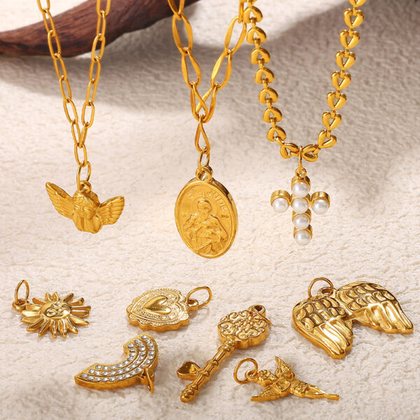 O1CN01I9LwJa1F2Wzyqx0N5_2216476030429-0-cib Wholesale Ocean style retro key heart-shaped stainless steel necklace pendant accessories