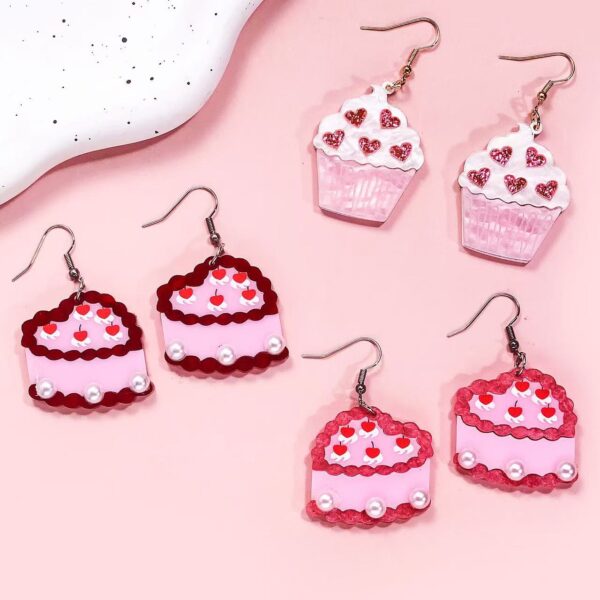 Wholesale Valentine's Day Love Irregular Geometric Splicing Acrylic Earrings