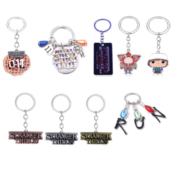 Wholesale Cartoon 26 letter waffle metal keychain