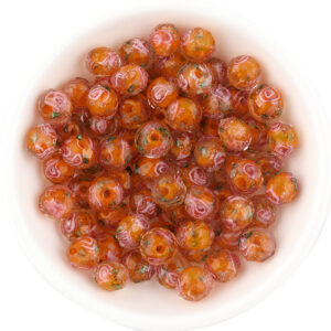 Orange / The diameter is about 10mm, the thickness is about 7.6mm, and the aperture is about 1.8mm.