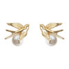 Wholesale Golden Pearl Bird Silver Needle Earnail