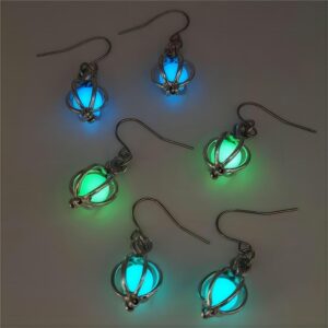 Wholesale Halloween hollow pumpkin luminous earrings