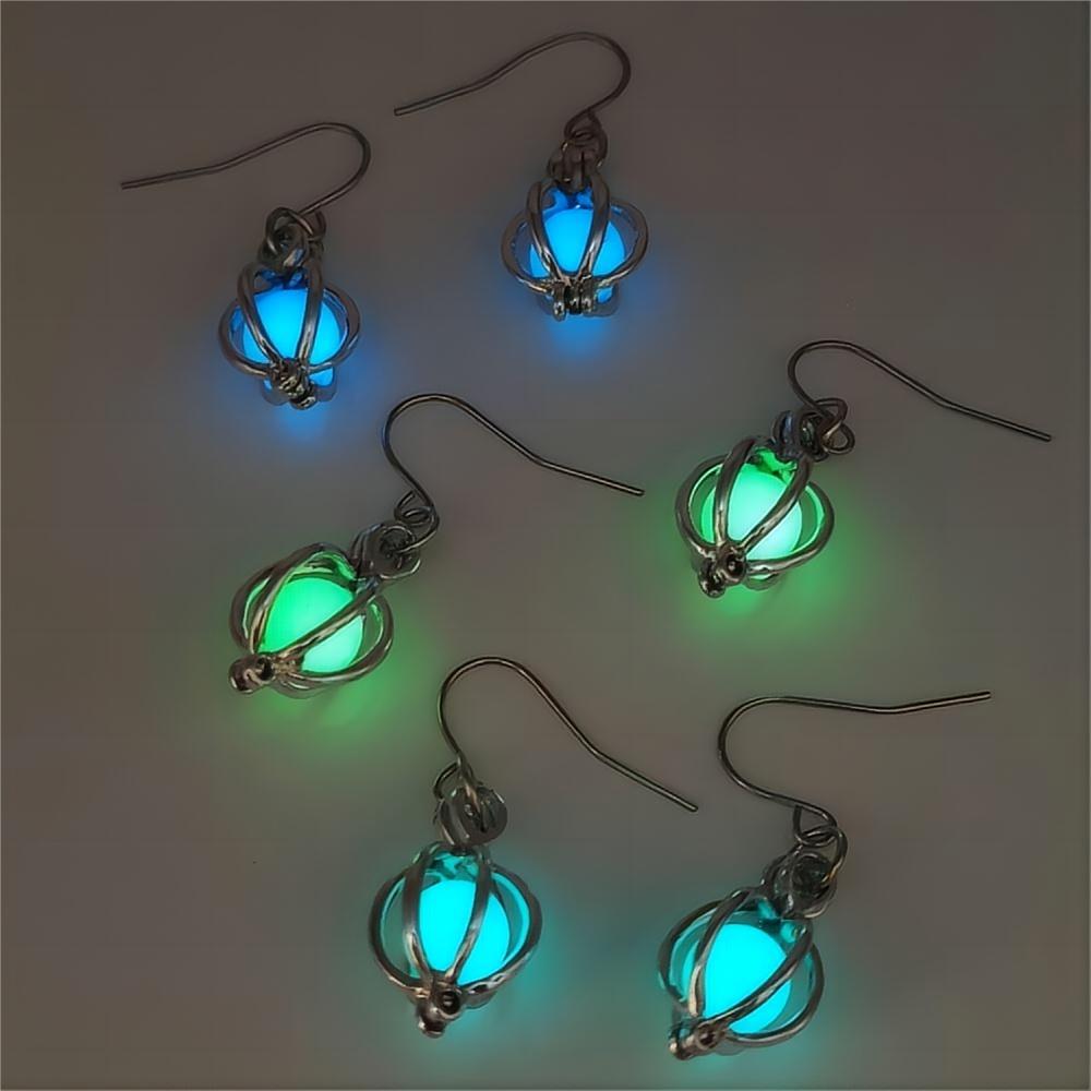 Wholesale hollow pumpkin luminous earrings