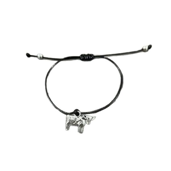 Wholesale Animal alloy pendant with adjustable hand woven bracelet