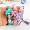 Wholesale silicone bead keychain pendant bag charm bow accessory