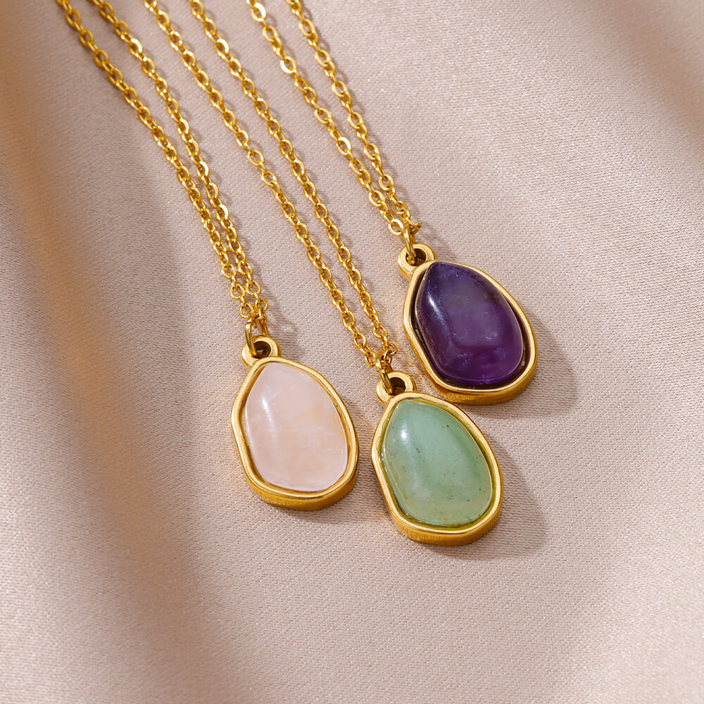 Wholesale irregular geometric pendant necklace titanium steel gold pendant
