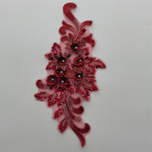 Gold thread wine red