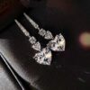 Wholesale Explosive Internet Celebrant Heart-shaped Earrings Copper Platinum Plated Zircon Earrings Romantic Valentine's Day Gift Love Earrings