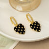 Wholesale Black heart-shaped pearl earrings