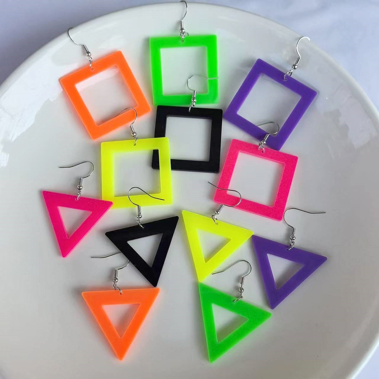 Wholesale Fluorescent Five-inted Star Small Lightning Earrings